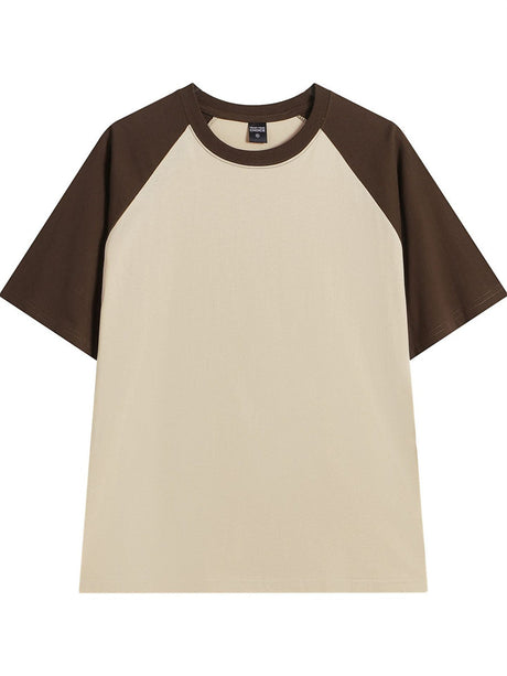Liber Summer Men's Color matching Solid Color T-shirts