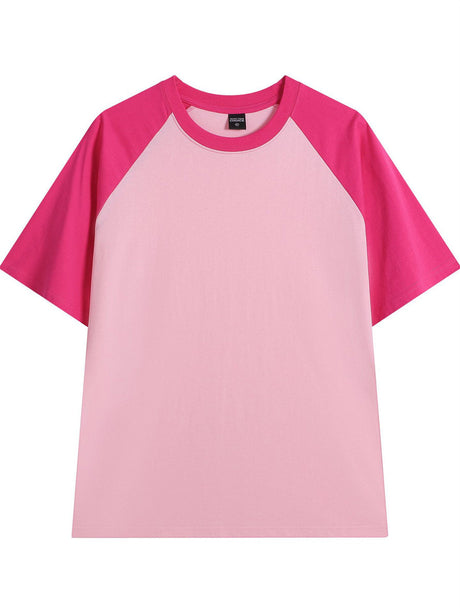 Liber Summer Men's Color matching Solid Color T-shirts