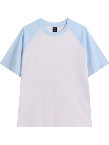 Liber Summer Men's Color matching Solid Color T-shirts