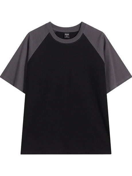Liber Summer Men's Color matching Solid Color T-shirts