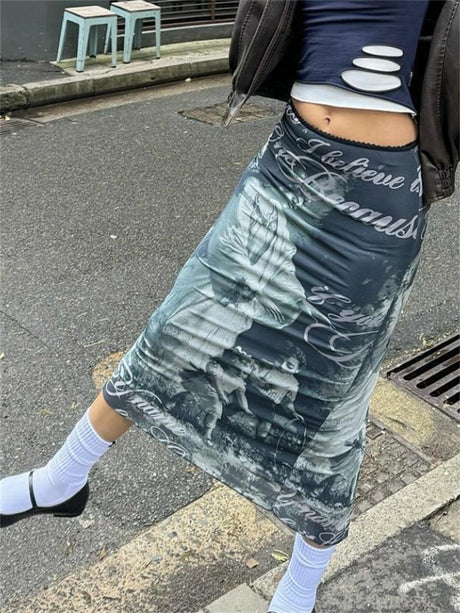 Liber Summer Women's Painting Figure Skirts