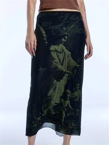 Liber Summer Women's Painting Figure Skirts
