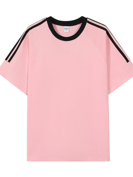 Liber Summer Men's Color matching Solid Color T-shirts