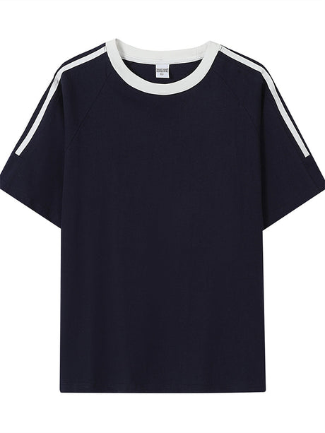 Liber Summer Men's Color matching Solid Color T-shirts