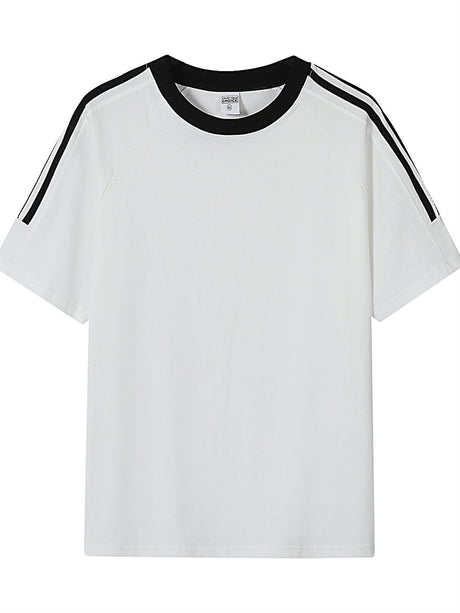 Liber Summer Men's Color matching Solid Color T-shirts