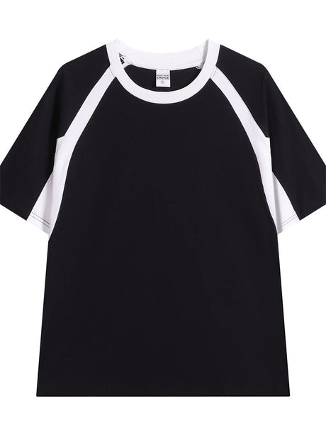 Liber Summer Men's Color matching Solid Color T-shirts