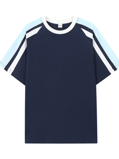 Liber Summer Men's Color matching Solid Color T-shirts