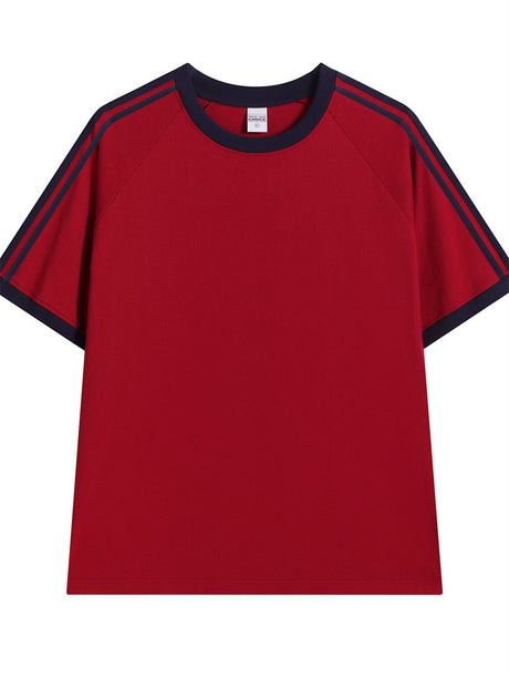 Liber Summer Men's Color matching Solid Color T-shirts