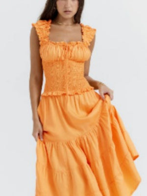 Liber Summer Women Crimp Solid Color Solid Color Basic Short Dress