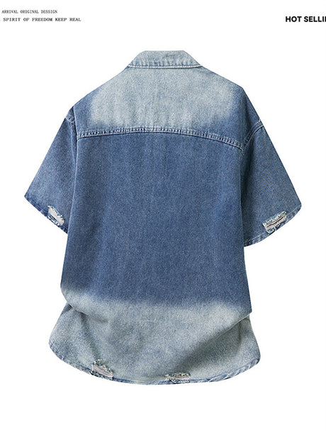 Liber Summer Men's Embroidery Floral Shirts