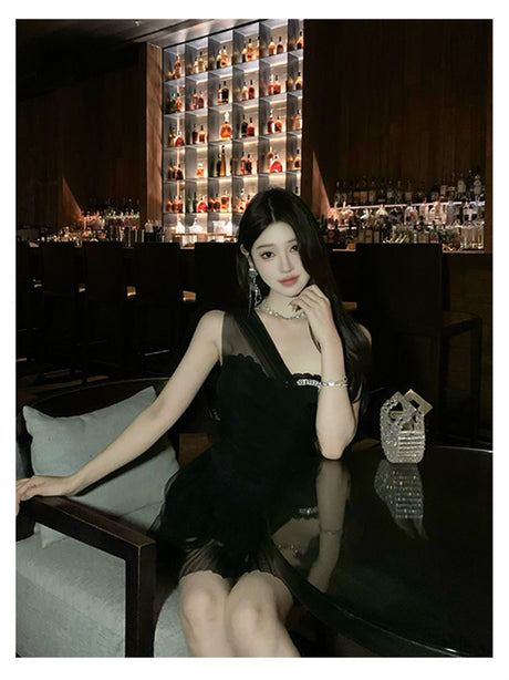 Liber Summer Women's Mesh Splicing Women's Tulle Top