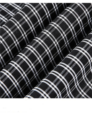 Liber SS Men's Plaid Embroidered Smock Shirt