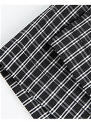 Liber SS Men's Plaid Embroidered Smock Shirt