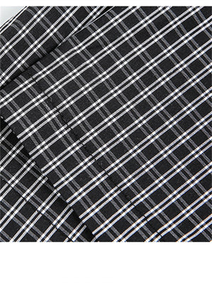 Liber SS Men's Plaid Embroidered Smock Shirt