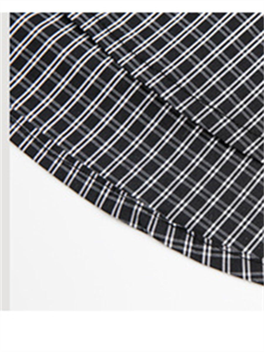 Liber SS Men's Plaid Embroidered Smock Shirt