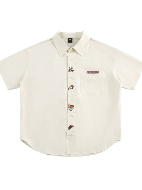 Liber SS Men's Animal Embroidered Cover-up Shirt