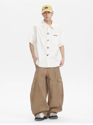 Liber SS Men's Animal Embroidered Cover-up Shirt