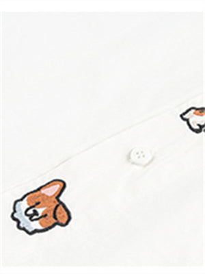 Liber SS Men's Animal Embroidered Cover-up Shirt