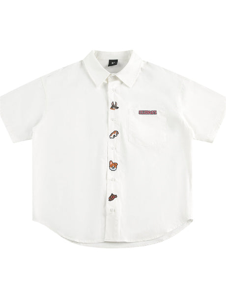 Liber SS Men's Animal Embroidered Cover-up Shirt
