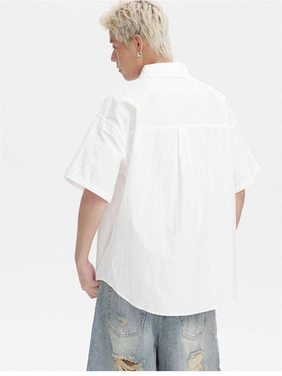 Liber SS Men's Animal Embroidered Cover-up Shirt
