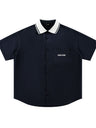 Liber SS Men's Lettering Embroidered Smock Shirt