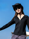 Liber SS Women's Solid Color Zipper Stand Collar Sun Protection Clothing