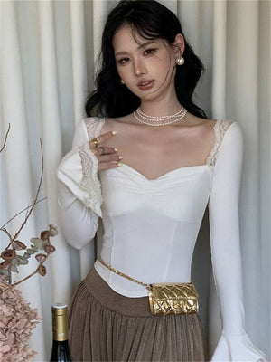 Liber SS Women's Lace Trim T-Shirt