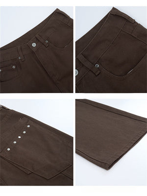 Liber Summer Men's Rivet Solid Color Pants