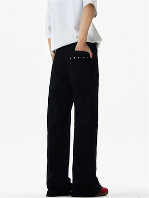Liber Summer Men's Rivet Solid Color Pants