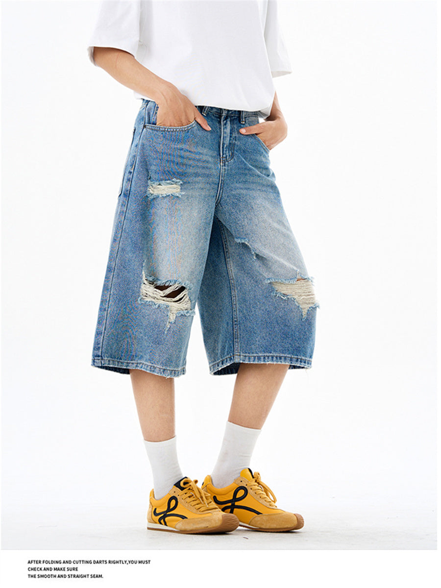 Liber Summer Men's Pocket decoration Jeans