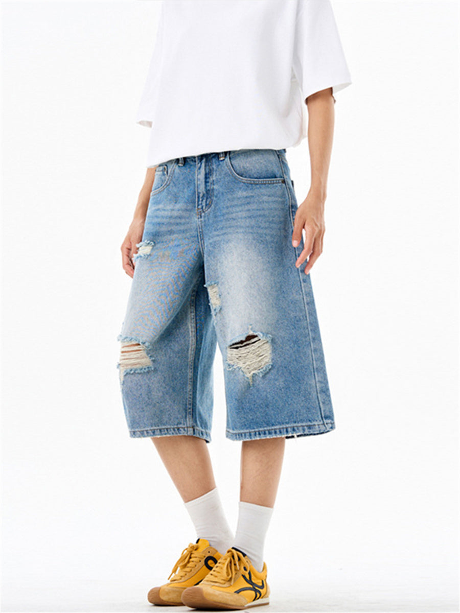Liber Summer Men's Pocket decoration Jeans