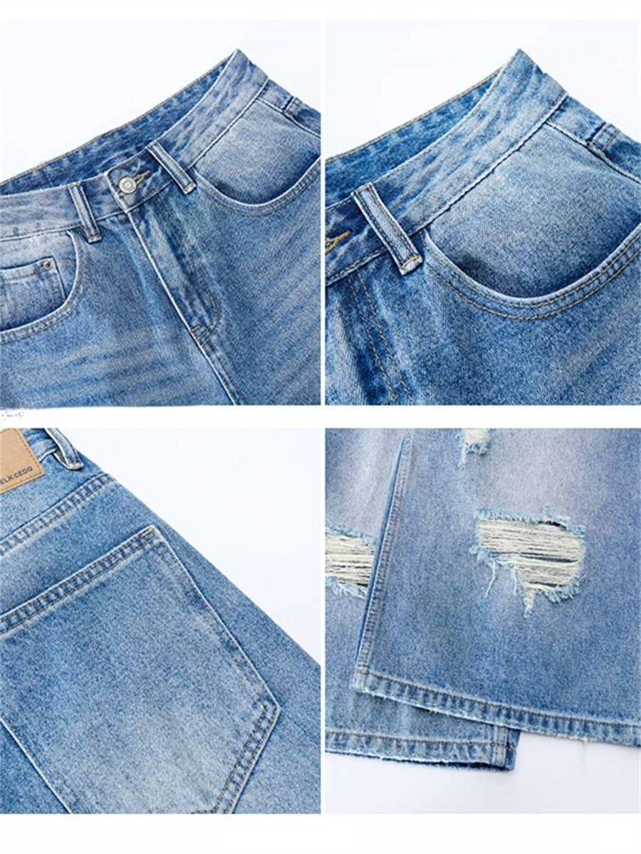 Liber Summer Men's Pocket decoration Jeans