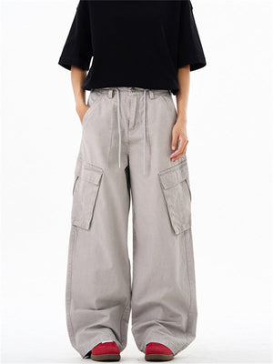 Liber Summer Men's Multiple pockets Solid Color Pants