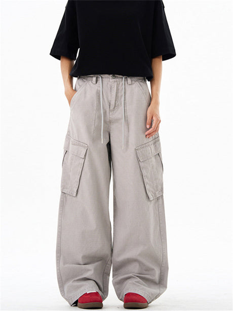 Liber Summer Men's Multiple pockets Solid Color Pants
