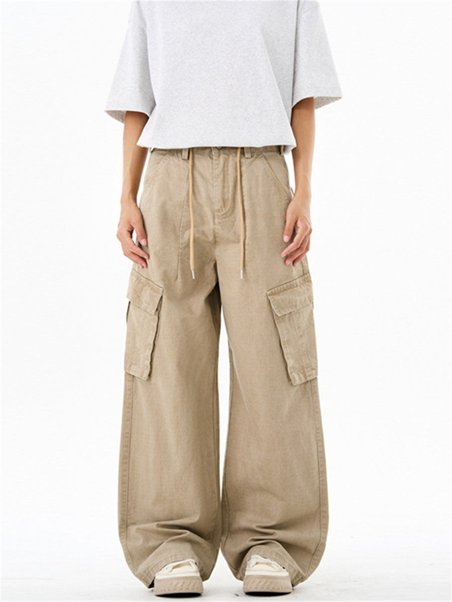 Liber Summer Men's Multiple pockets Solid Color Pants