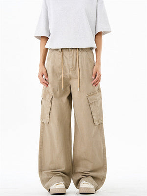 Liber Summer Men's Multiple pockets Solid Color Pants