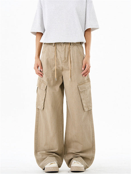Liber Summer Men's Multiple pockets Solid Color Pants