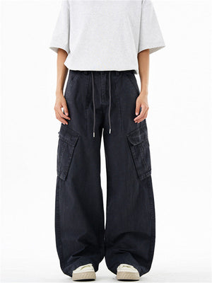 Liber Summer Men's Multiple pockets Solid Color Pants