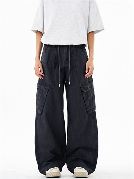 Liber Summer Men's Multiple pockets Solid Color Pants
