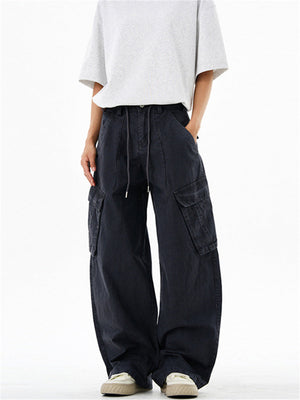 Liber Summer Men's Multiple pockets Solid Color Pants