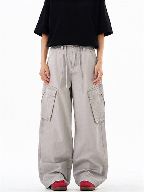 Liber Summer Men's Multiple pockets Solid Color Pants