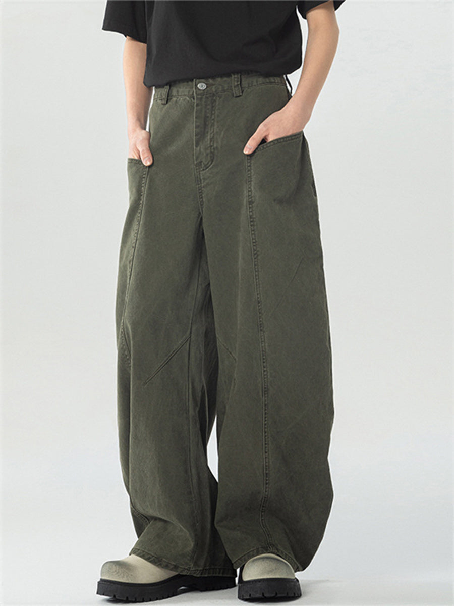 Liber Summer Men's Pocket decoration Solid Color Jeans
