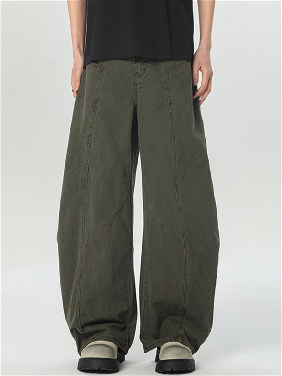 Liber Summer Men's Pocket decoration Solid Color Jeans