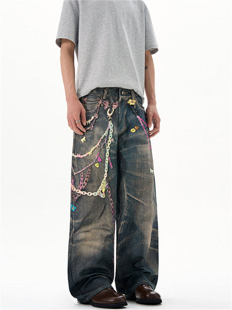 Liber Summer Men's Printed Jeans