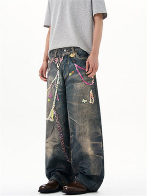 Liber Summer Men's Printed Jeans