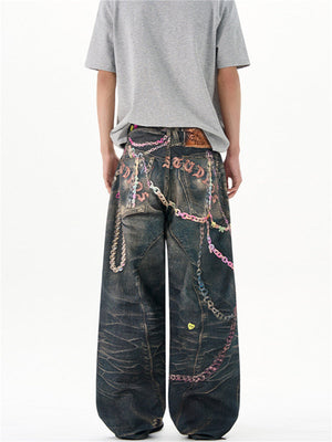 Liber Summer Men's Printed Jeans