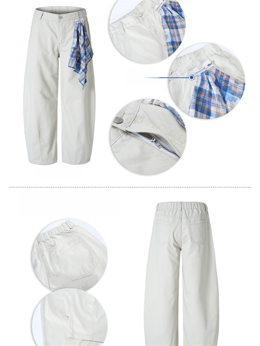 Liber Summer Men's Pocket decoration Solid Color Pants