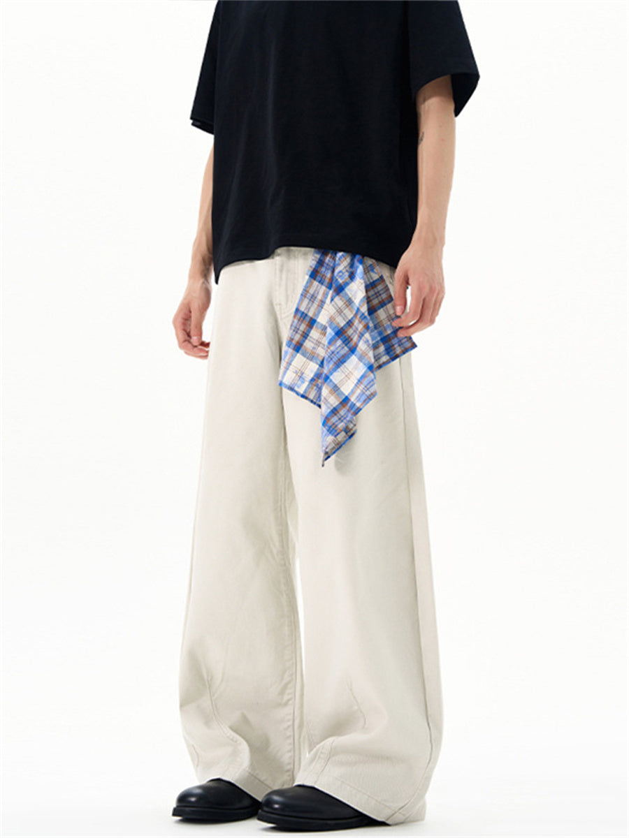 Liber Summer Men's Pocket decoration Solid Color Pants
