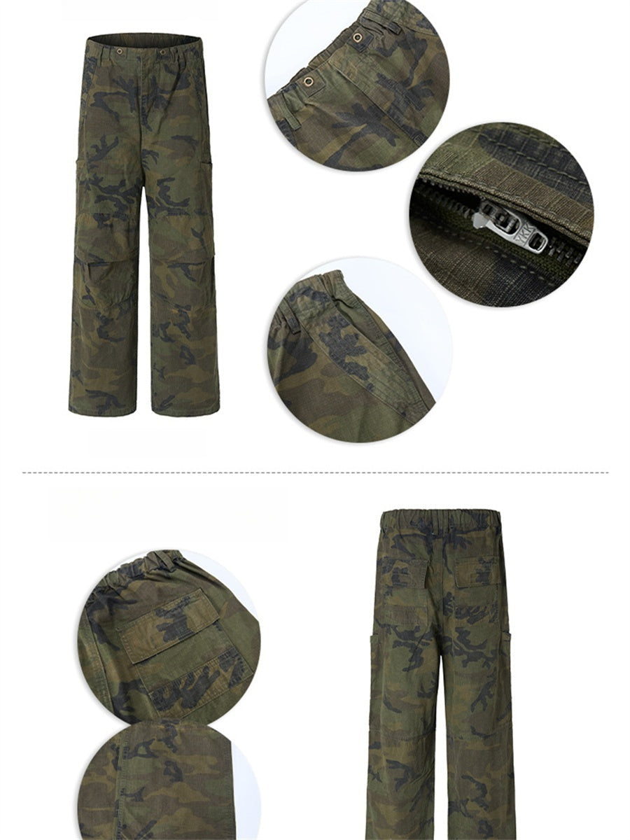 Liber Summer Men's Pocket decoration Camouflage checkered Pants