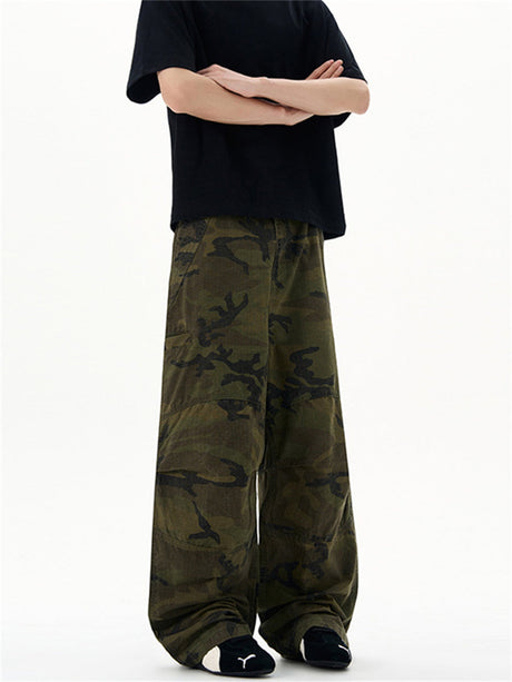Liber Summer Men's Pocket decoration Camouflage checkered Pants